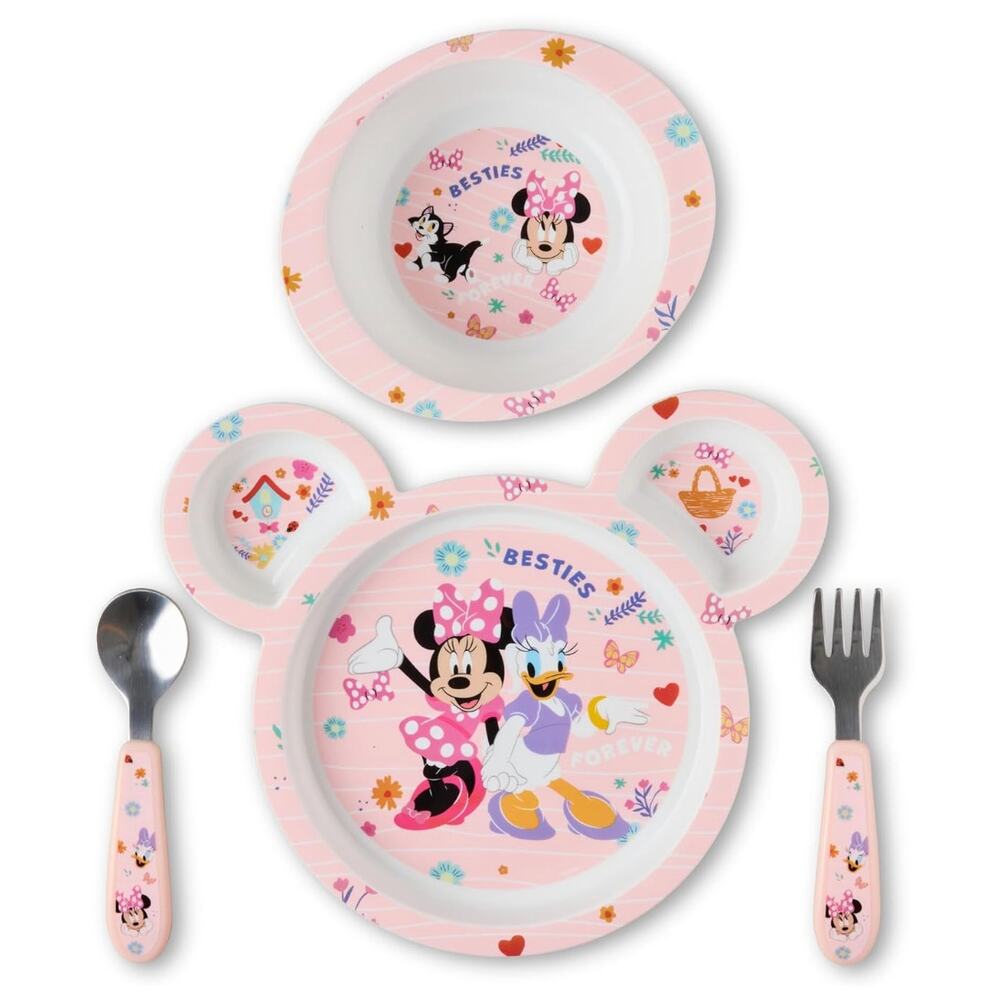The First Years Disney Minnie Mouse Kids Dinnerware Set (4 Count)- Pink